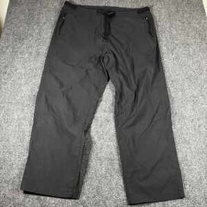 LL Bean Womens Casual Roll Tab Hiking Pants Black Stretch Sz 18 PET 0AVN1
